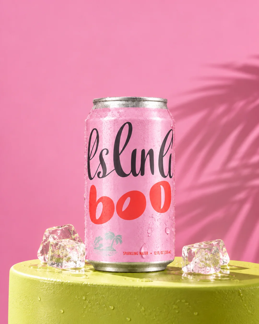 Static ad ad made with Klaspr for a pink sparkling-water can